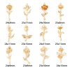 Picture of Brass Birth Month Flower Connectors Real Gold Plated Flower