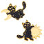 Immagine di Halloween Spilla Gatto Oro Placcato Nero Smalto 1 Pz