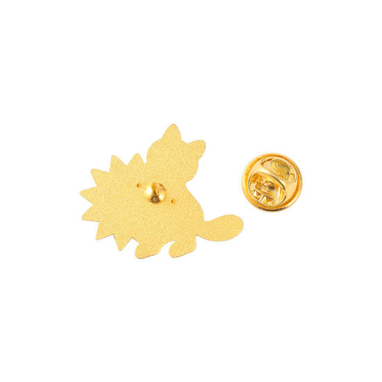 Immagine di Halloween Spilla Gatto Oro Placcato Nero Smalto 1 Pz