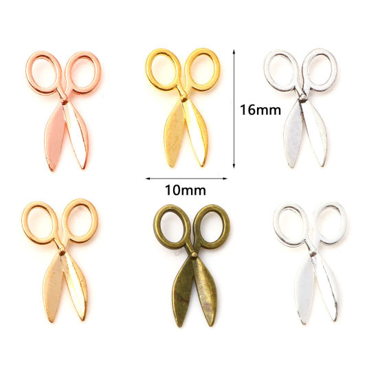 Picture of Zinc Based Alloy Charms Multicolor Scissor 16mm x 10mm