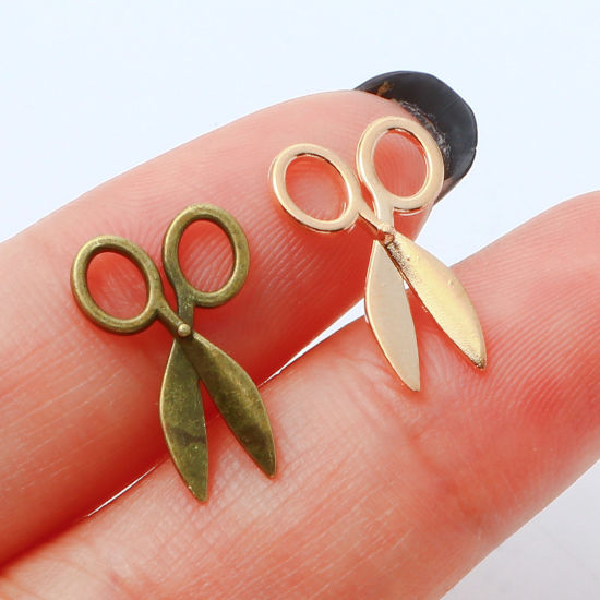 Picture of Zinc Based Alloy Charms Multicolor Scissor 16mm x 10mm