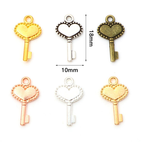 Picture of Zinc Based Alloy Charms Multicolor Key 18mm x 10mm