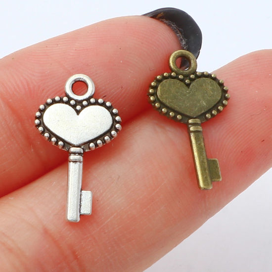 Picture of Zinc Based Alloy Charms Multicolor Key 18mm x 10mm