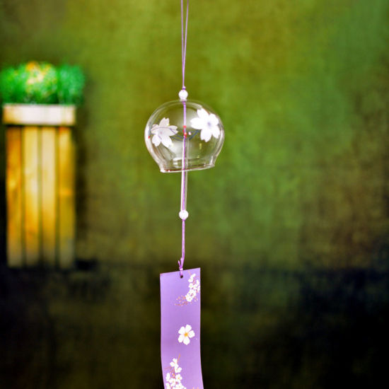 Изображение Japanese Style Glass Wind Chime Garden Window Hanging Decoration Craft