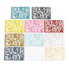 Picture of Iron Based Alloy Filigree Stamping Pendants Multicolor Rectangle Painted 5.3cm x 3.6cm, 5 PCs