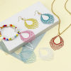 Picture of Iron Based Alloy Filigree Stamping Pendants Multicolor Drop Fish Scale Painted 4.5cm x 3.6cm, 5 PCs