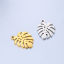 Imagen de 304 Acero Inoxidable Colgantes Charms Hoja Multicolor Hoja de Monstera Hueco 15.5mm x 12.5mm, 5 Unidades
