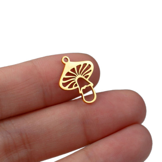 Imagen de 304 Acero Inoxidable Colgantes Charms Seta Multicolor 17mm x 14.5mm, 5 Unidades