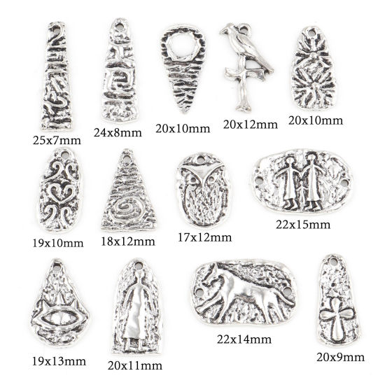 Picture of Zinc Based Alloy Maya Charms Antique Silver Color Triangle Word Message