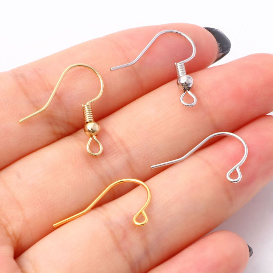 Picture of Brass Ear Wire Hooks Earring Multicolor W/ Loop                                                                                                                                                                                                               