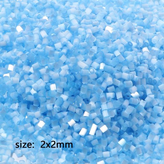 Picture of Glass Seed Beads Cylinder Multicolor Cat's Eye Imitation About 2mm x 2mm