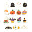 Bild von Halloween-Charms auf Zinkbasis, vergoldet, mehrfarbige Emaille