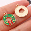 Picture of Zinc Based Alloy Christmas Charms Gold Plated Multicolor Enamel