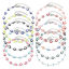 Imagen de 304 Acero Inoxidable Religión Tobilleras Tono de Plata Multicolor Esmalte Mal de ojo 22.5cm longitud, 1 Unidad