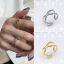 Imagen de Acero Inoxidable Punk Abierto Ajustable Anillos Multicolor Trenzado Hueco 2 Unidades
