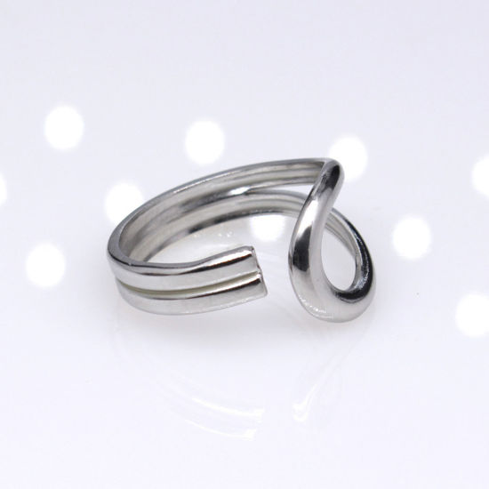 Picture of Stainless Steel Punk Open Adjustable Rings Multicolor Geometric Hollow