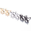 Picture of Stainless Steel Stylish Ear Post Stud Earrings Multicolor Cross 8mm x 5mm