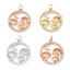 Picture of Brass Micro Pave Charms Multicolor Round Mushroom Hollow Clear Cubic Zirconia 25mm x 19mm