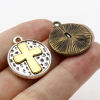 Picture of Zinc Based Alloy Religious Charms Multicolor Round Cross 23mm x 20mm