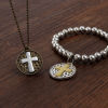 Picture of Zinc Based Alloy Religious Charms Multicolor Round Cross 23mm x 20mm