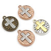 Picture of Zinc Based Alloy Religious Charms Multicolor Round Cross 23mm x 20mm