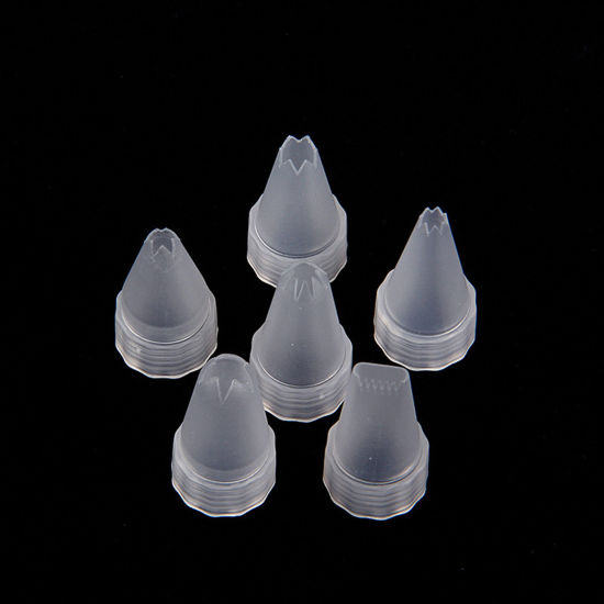 ABS ケーキデコレーション口 クリア色 3cmx 1.6cm、 10 個 の画像
