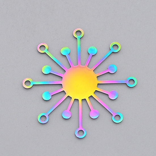 Immagine di Acciaio Inossidabile Galassia Ciondoli Sole Multicolore 2 Pz