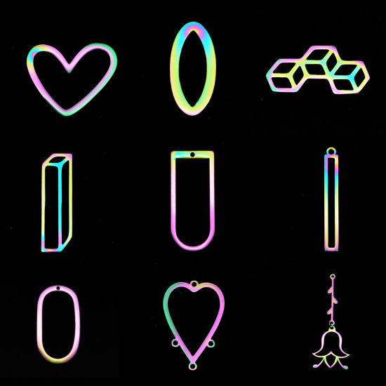 Изображение Нержавеющая Сталь Серия геометрии Серия геометрии Подвески Разноцветный 2 ШТ