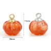 Imagen de Vidrio Murano Halloween de Colgantes Charms Calabaza , Naranja 11mm x 10mm, 5 Unidades