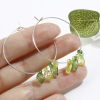 Picture of Lampwork Glass Charms Green Leaf 10mm x 5mm