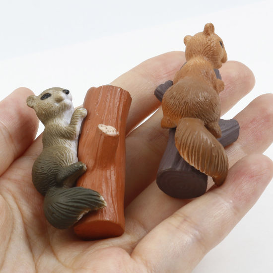 Picture of Resin 3D Pendants Squirrel Animal Silver Tone Multicolor