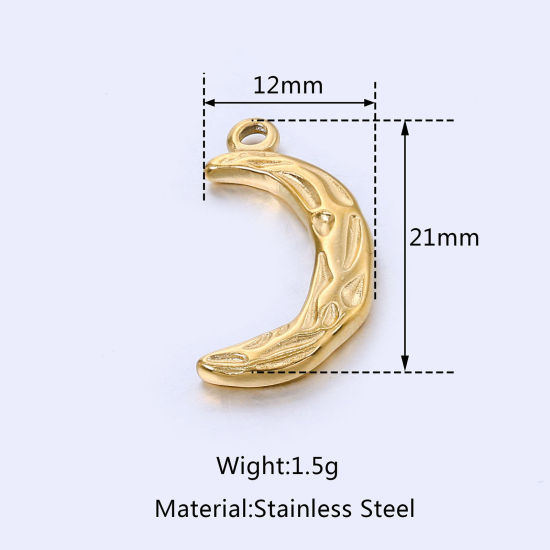 Изображение Нержавеющая Сталь галактика галактика Подвески Луна половина Разноцветный 21мм x 12мм, 1 ШТ