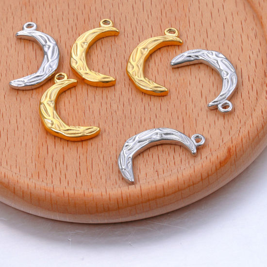 Изображение Нержавеющая Сталь галактика галактика Подвески Луна половина Разноцветный 21мм x 12мм, 1 ШТ