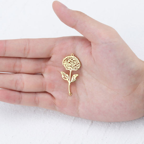 Immagine di 304 Acciaio Inossidabile Fiore del Mese di Nascita Connettore Multicolore Filigrana 1 Pz