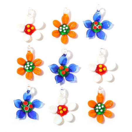 Лэмпворк Подвески " Цветы " Разноцветный 2 ШТ