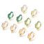 Druzy/ Drusy Ear Post Stud Earrings Gold Plated Irregular Circle Ring Multicolor Rhinestone 26mm x 22mm