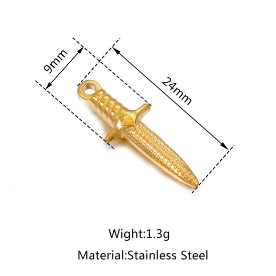 Изображение Нержавеющая Сталь Подвески Меч Разноцветный 24мм x 9мм, 1 ШТ