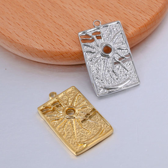 Изображение Нержавеющая Сталь галактика галактика Подвески Прямоугольник Разноцветный Солнце 30мм x 18.5мм, 1 ШТ