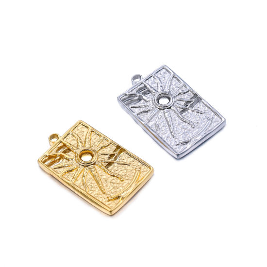 Изображение Нержавеющая Сталь галактика галактика Подвески Прямоугольник Разноцветный Солнце 30мм x 18.5мм, 1 ШТ