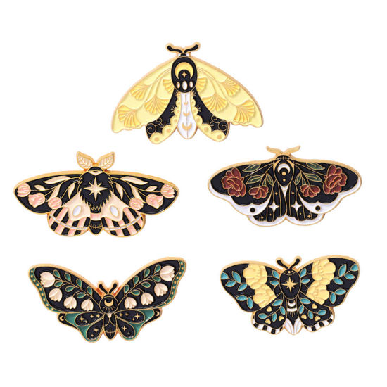 Picture of Insect Pin Brooches Butterfly Animal Gold Plated Multicolor Enamel