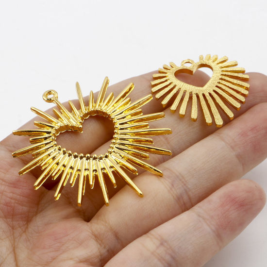 Immagine di Lega di Zinco Galassia Ciondoli Oro Placcato Raggi del Sole Filigrana 10 Pz