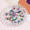 Bild von Polymer Ton Perlen Blume Blätter Bunt, 12mm x 8mm, Loch: 1.5mm, 100 Stück