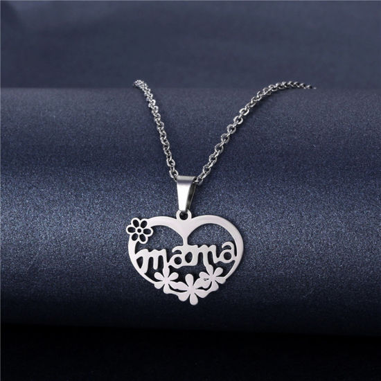 Picture of 304 Stainless Steel Link Cable Chain Necklace Silver Tone 45cm(17 6/8") long