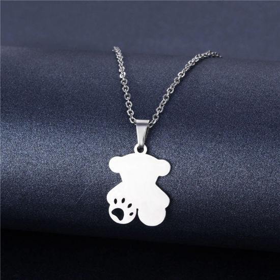 Picture of 304 Stainless Steel Link Cable Chain Necklace Silver Tone 45cm(17 6/8") long