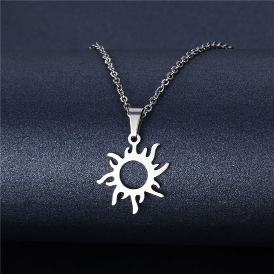 Picture of 304 Stainless Steel Link Cable Chain Necklace Silver Tone 45cm(17 6/8") long