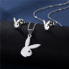 Bild von Edelstahl Ins Stil Schmuck Halskette Ohrringe Set Silberfarbe Hohl 1 Set