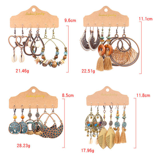 Picture of Boho Chic Bohemia Earrings Bronzed Round Tassel