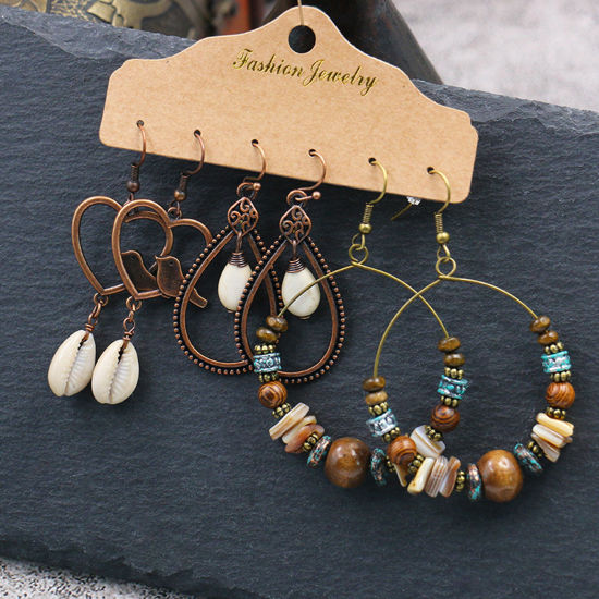 Picture of Boho Chic Bohemia Earrings Bronzed Round Tassel