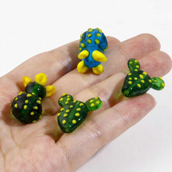 Picture of Lampwork Glass 3D Beads Cactus Multicolor