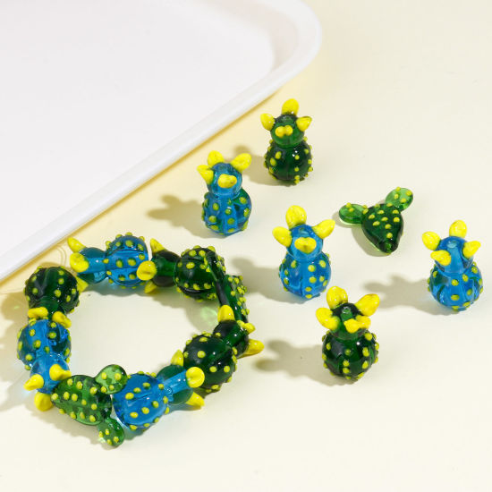 Picture of Lampwork Glass 3D Beads Cactus Multicolor